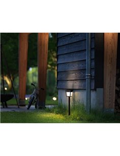 Pedestal LED de exterior solar NISSA, con sensor de movimiento, negro 1,8W 250Lm, 3000K, IP44 2