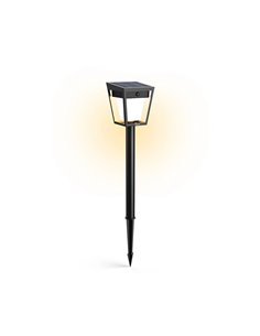 Pedestal LED de exterior solar NISSA, con sensor de movimiento, negro 1,8W 250Lm, 3000K, IP44