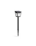 Pedestal LED de exterior solar NISSA, con sensor de movimiento, negro 1,8W 250Lm, 3000K, IP44
