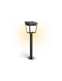 Pedestal LED de exterior solar NISSA, con sensor de movimiento, negro 1,8W 250Lm, 3000K, IP44