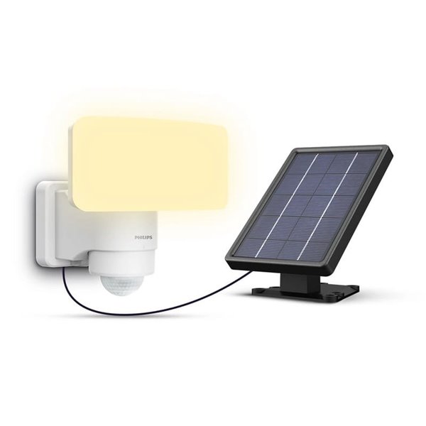 Luminária de parede branca com painel solar LED TYLUS ultraeficiente com sensor, 6W 3000K/5000K