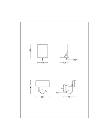 Luminária de parede branca com painel solar LED TYLUS ultraeficiente com sensor, 6W 3000K/5000K