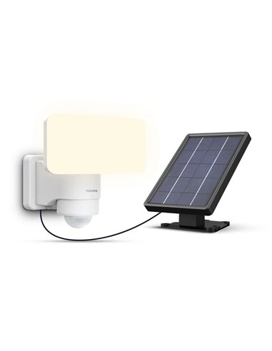 Applique murale blanche avec panneau solaire LED TYLUS ultra-efficace avec capteur, 6W 3000K/5000K