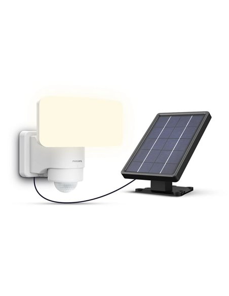 Aplique blanco con panel solar LED con sensor TYLUS ultraeficiente, 6W 3000K/5000K