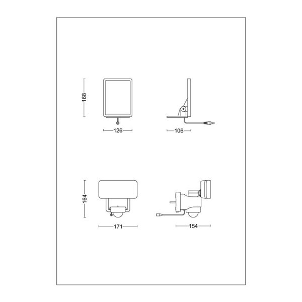 Luminária de parede preta com painel solar LED TYLUS ultraeficiente com sensor, 6W 3000K/5000K