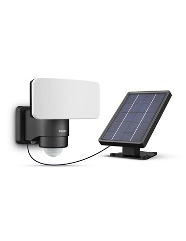 Aplique negro con panel solar LED con sensor TYLUS ultraeficiente, 6W 3000K/5000K