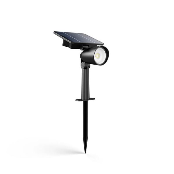 Foco LED exterior con panel solar ASHLYN, para pared y con pica al suelo incluido, ultraeficiente, negro 1,3W 2700K 