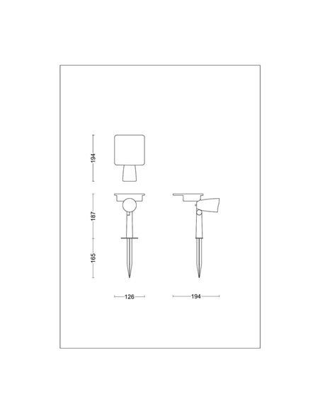 Spot LED extérieur ASHLYN avec panneau solaire, pour mur et avec piquet de sol inclus, ultra-efficace, noir 1,3W 2700K