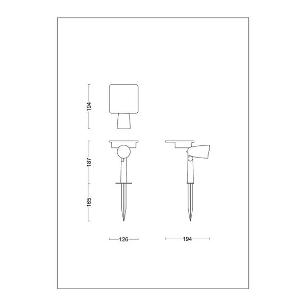 Foco LED exterior con panel solar ASHLYN, para pared y con pica al suelo incluido, ultraeficiente, negro 1,3W 2700K 