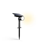 Foco LED exterior con panel solar ASHLYN, para pared y con pica al suelo incluido, ultraeficiente, negro 1,3W 2700K 