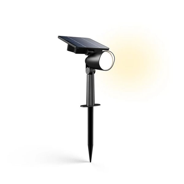 Foco LED exterior con panel solar ASHLYN, para pared y con pica al suelo incluido, ultraeficiente, negro 1,3W 2700K 