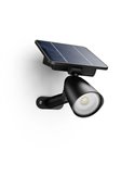 Foco LED exterior con panel solar ASHLYN, para pared y con pica al suelo incluido, ultraeficiente, negro 1,3W 2700K