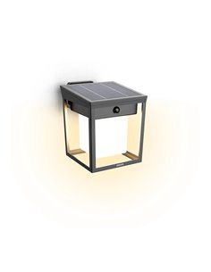 Luminária de parede e pedestal LED BLAISE para exterior, ultraeficiente, com painel solar, 1,8 W 3000 K 2