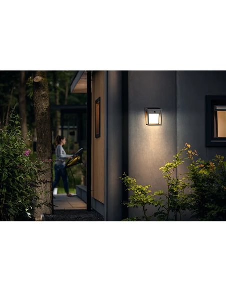 Luminária de parede e pedestal LED BLAISE para exterior, ultraeficiente, com painel solar, 1,8 W 3000 K