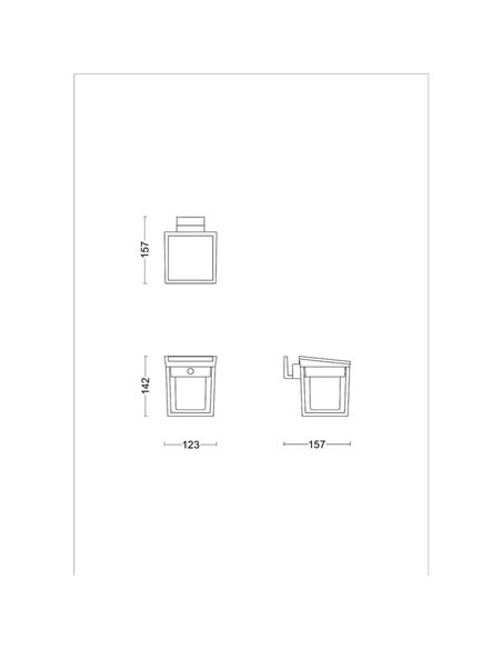 Medidas Aplique y Pedestal LED de exterior BLAISE, ultraeficiente con panel solar, 1,8W 3000K