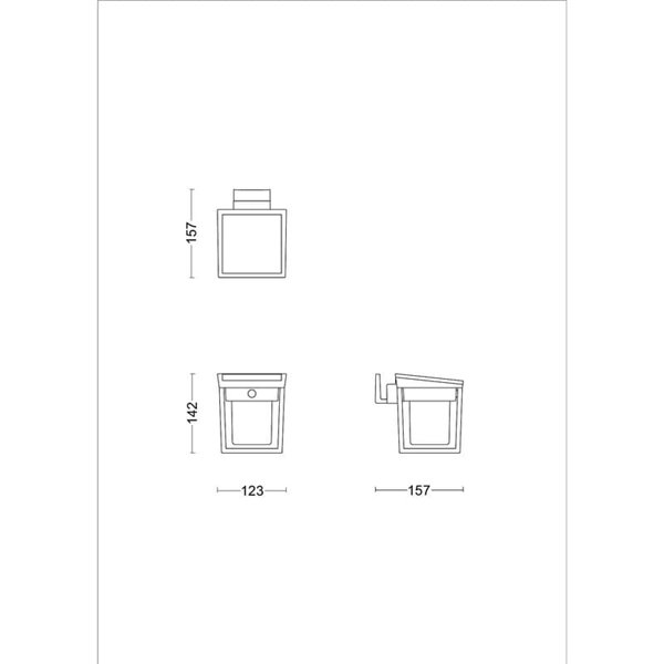 Medidas Aplique y Pedestal LED de exterior BLAISE, ultraeficiente con panel solar, 1,8W 3000K