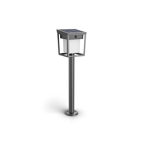 Baliza con pica al suelo exterior LED BLAISE, ultraeficiente 1,8W 3000K con panel solar