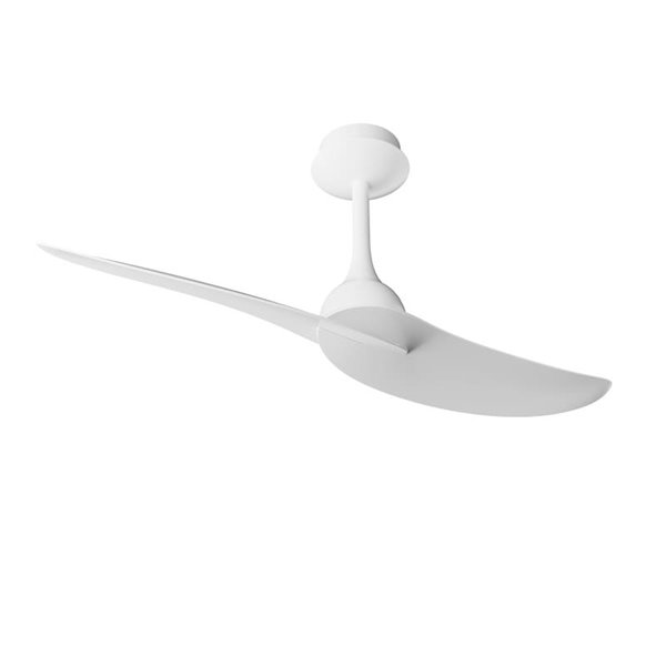 Ventilador de techo sin luz, 2 palas 32W IPANEMA, Ø106cm blanco, con mando a distancia