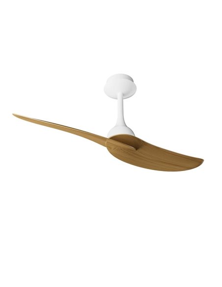 Ventilador de teto sem luz, 32W IPANEMA, Ø106cm branco e 2 pás de madeira, com controle remoto