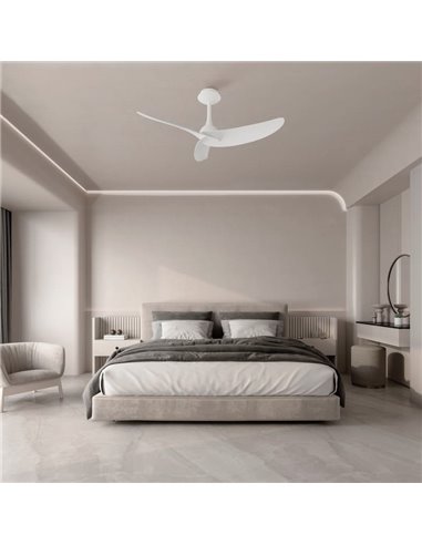 Ventilador de teto sem luz, com 3 pás IPANEMA, 32W, branco Ø106cm, controle remoto