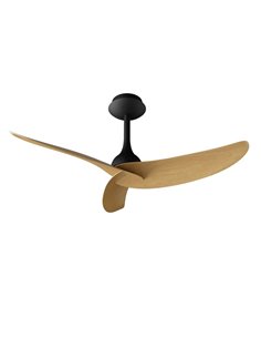 Ventilador de teto sem luz, com 3 pás de madeira e pretas IPANEMA, 32W, Ø106cm, controle remoto
