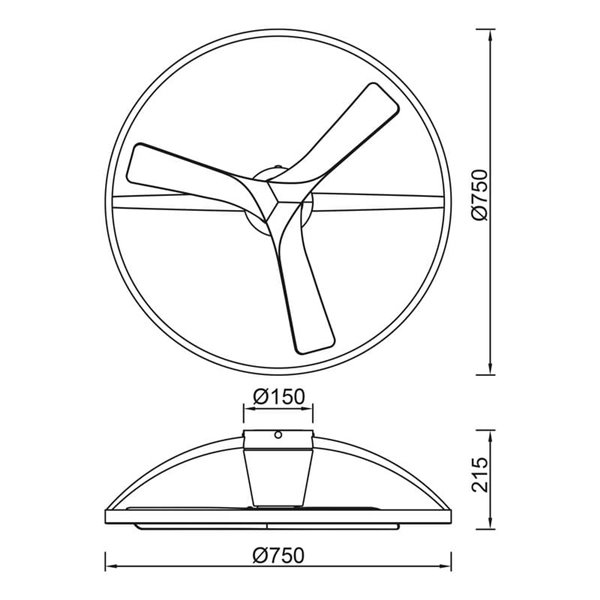 Ventilador de techo con luz LED blanco y madera NEPAL II, 32W dimmable, 2700K-4000K-5000K, Ø 75cm