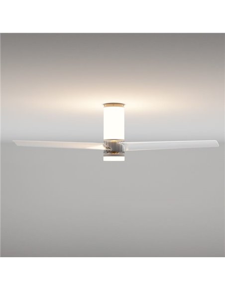 Ventilateur de plafond LED UP DOWN 35W, avec 2 luminaires 45W, blanc, CCT 2700K-5000K, Ø122cm