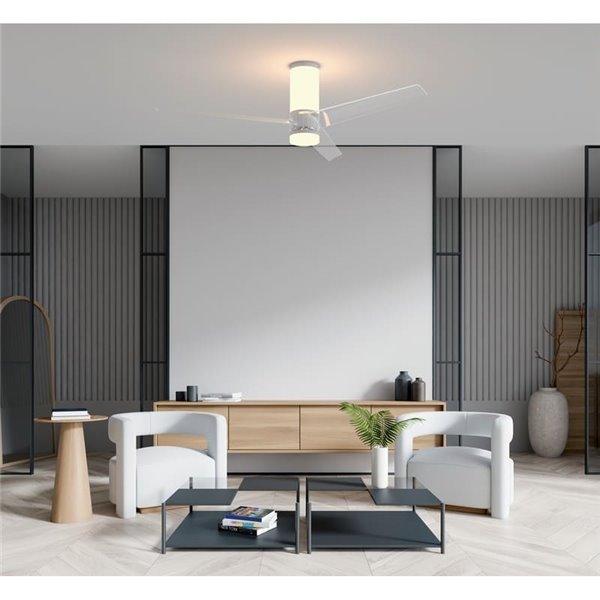 Ventilador de techo LED UP DOWN 35W, con 2 luminarias 45W, blanco, CCT 2700K-5000K, Ø122cm