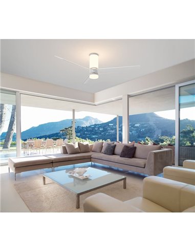 Ventilador de teto LED UP DOWN 35W, com 2 luzes de 45W, branco, CCT 2700K-5000K, Ø122cm