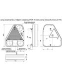 Dimensiones Piloto Trasero LED con triangulo Vertical 12V 24V LZD 774