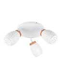 Plafón de Techo con 3 Focos Metálico BIDAR Bombillas excl. 3x E14 max. 10W IP20 Blanco