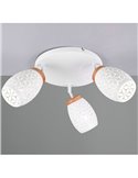 Plafón de Techo con 3 Focos Metálico BIDAR Bombillas excl. 3x E14 max. 10W IP20 Blanco