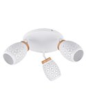 Plafón de Techo con 3 Focos Metálico BIDAR Bombillas excl. 3x E14 max. 10W IP20 Blanco