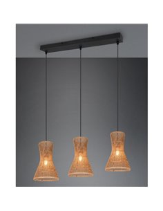 Lámpara de Techo BIJOU 3 pantallas de Papel trenzado y Altura ajustable Bombilla excl. 3x E27 max. 10W IP20 2