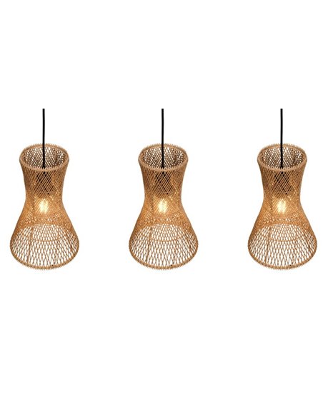 Luminária de teto BIJOU com 3 cúpulas de papel trançado e altura ajustável Lâmpada excl. 3x E27 máx. 10 W IP20