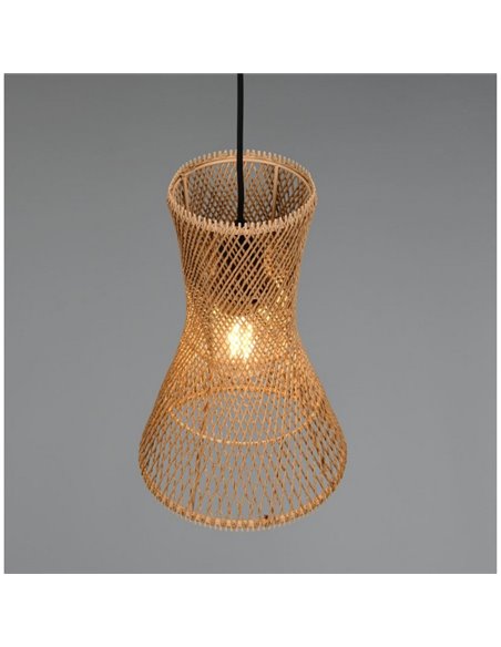 Luminária de teto BIJOU com 1 lâmpada de cúpula de papel trançado com altura ajustável, excl. 1x E27 máx. 10 W IP20