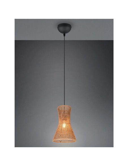 Luminária de teto BIJOU com 1 lâmpada de cúpula de papel trançado com altura ajustável, excl. 1x E27 máx. 10 W IP20