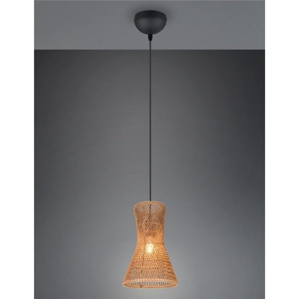 Plafonnier BIJOU 1 abat-jour en papier tressé réglable en hauteur Ampoule excl. 1x E27 max. 10 W IP20