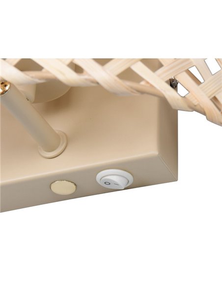 Applique murale en bambou BINA avec interrupteur inclus Ampoule hors TVA. 1x E27 max. 25 W IP20