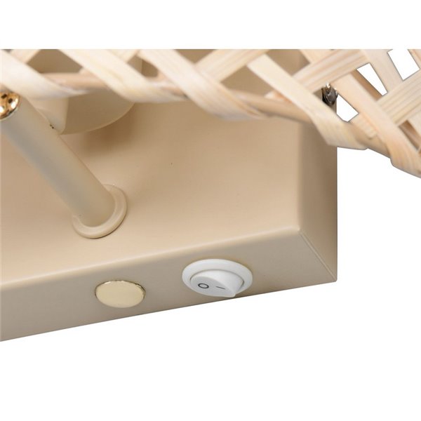 Aplique de Pared BINA de Bambú con Interruptor incluido Bombilla excl. 1x E27 max. 25W IP20