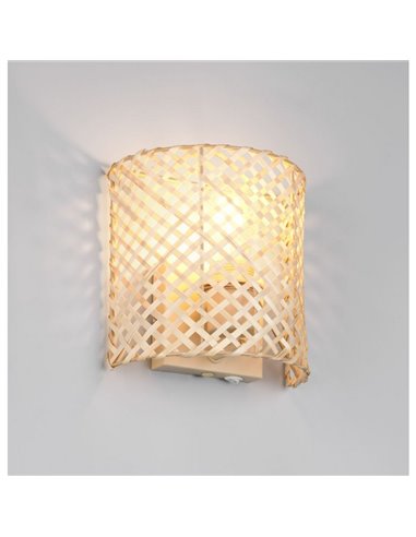 Luminária de parede de bambu BINA com interruptor incluso lâmpada excl. 1x E27 máx. 25 W IP20