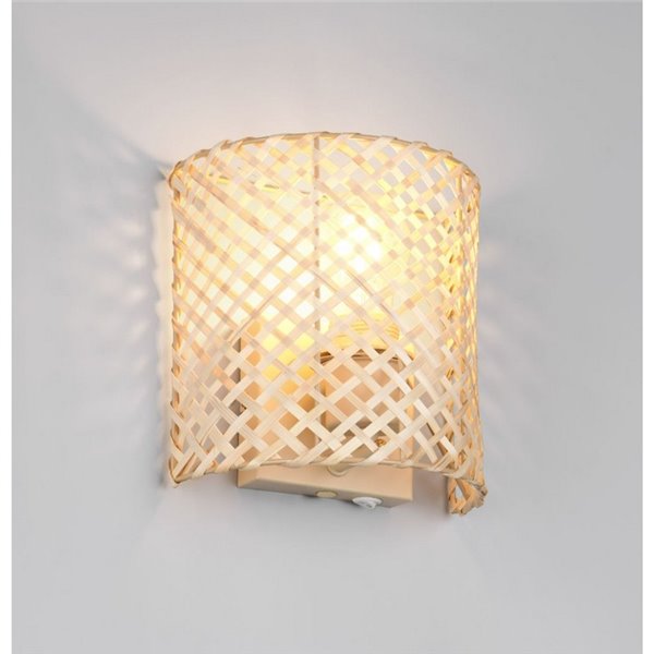 Applique murale en bambou BINA avec interrupteur inclus Ampoule hors TVA. 1x E27 max. 25 W IP20
