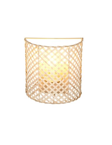 Luminária de parede de bambu BINA com interruptor incluso lâmpada excl. 1x E27 máx. 25 W IP20