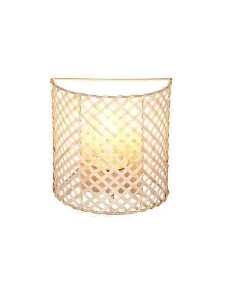 Luminária de parede de bambu BINA com interruptor incluso lâmpada excl. 1x E27 máx. 25 W IP20