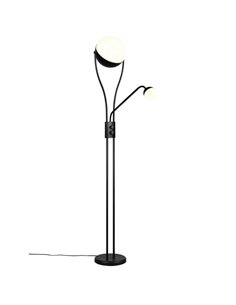 Lampadaire LED CHRIS à bras réglable avec 2 interrupteurs à intensité variable 18 W/3,8 W 3000 K IP20 Noir