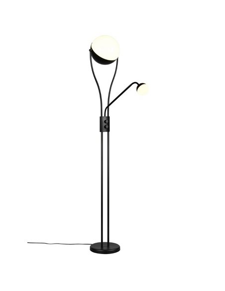 Lampadaire LED CHRIS à bras réglable avec 2 interrupteurs à intensité variable 18 W/3,8 W 3000 K IP20 Noir