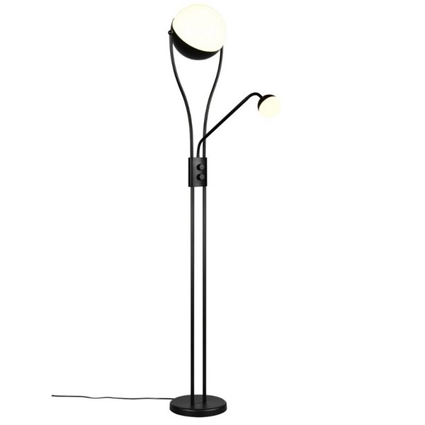 Lámpara de pie Brazo ajustable LED CHRIS con 2 Interruptores Regulable 18W/3,8W 3000K IP20 Negro