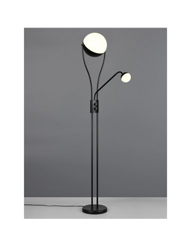 Lámpara de pie Brazo ajustable LED CHRIS con 2 Interruptores Regulable 18W/3,8W 3000K IP20 Negro