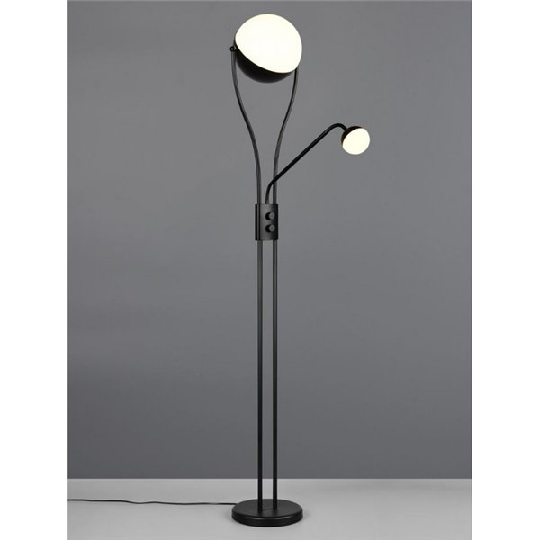 Lámpara de pie Brazo ajustable LED CHRIS con 2 Interruptores Regulable 18W/3,8W 3000K IP20 Negro
