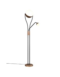 Lampadaire LED CHRIS avec bras réglable et 2 interrupteurs 18W/3,8W 3000K IP20 Marron